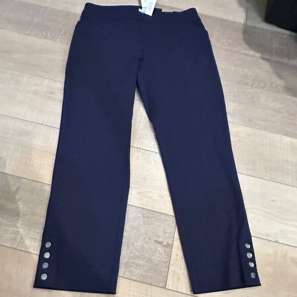 CHICOS WOMENS BLUE PERFECT STRETCH 2.5 JOSIE SLIM ANKLE US SIZE 14 PANTS - Picture 1 of 14